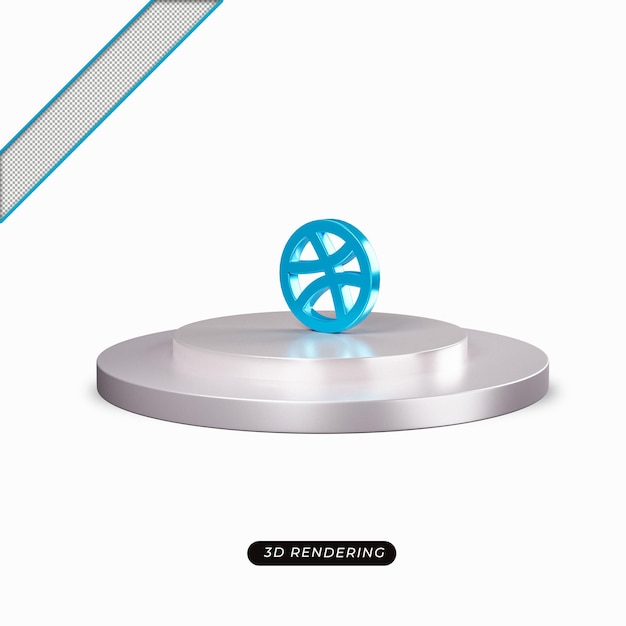 3d dribble blue icon realistic rendering