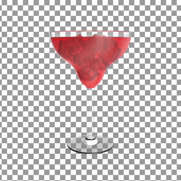 PSD 3d drinks glass icon on isolated and transparent background