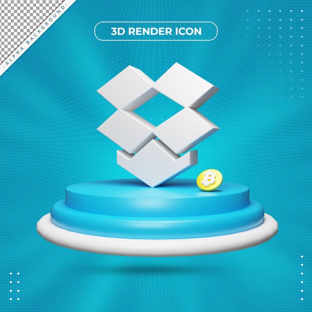 Значок рендеринга 3d drop box