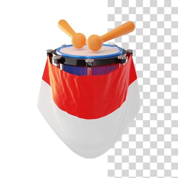 3d drumband independence day indonesia illustration