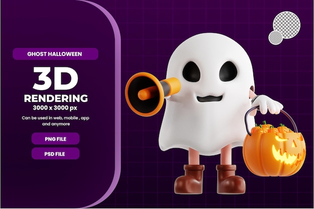 3d Duch Halloweenowy Charakter Z Wyprzedażą Megafonu