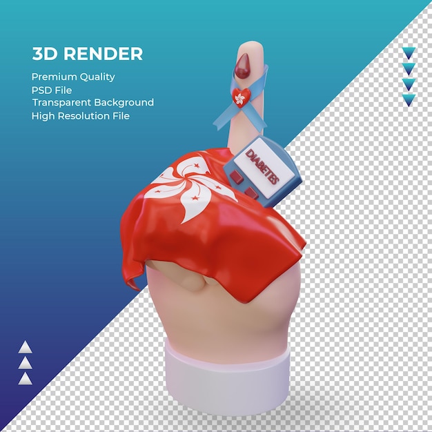 3d Dzień Cukrzycy Hongkong Renderujący Prawy Widok