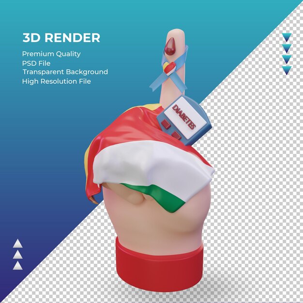 3d dzień cukrzycy Seszele renderujący prawy widok