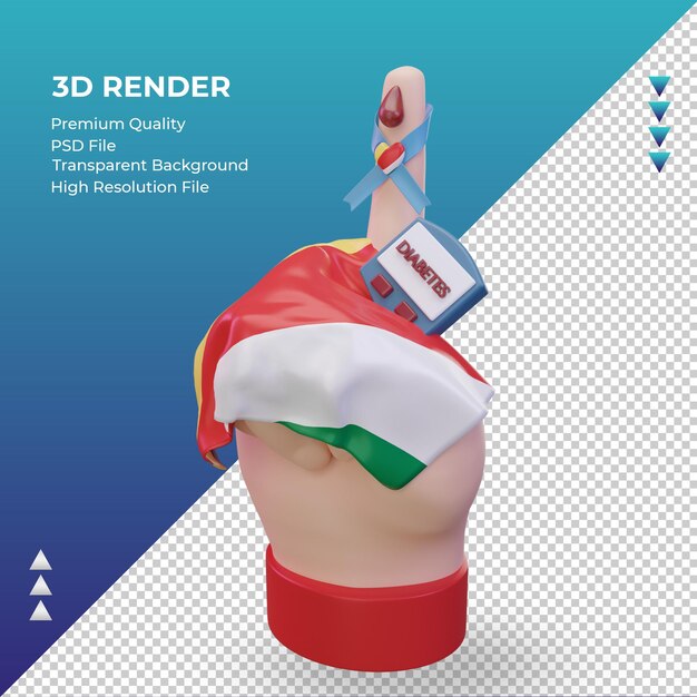 3d Dzień Cukrzycy Seszele Renderujący Prawy Widok