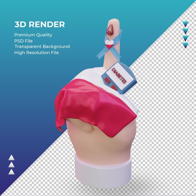 3D Dzień cukrzycy w Polsce renderujący prawy widok