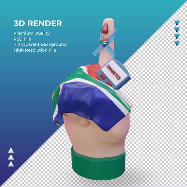 3d dzień cukrzycy w Republice Południowej Afryki renderujący prawy widok