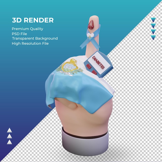 3D Dzień cukrzycy w San Marino renderujący prawy widok