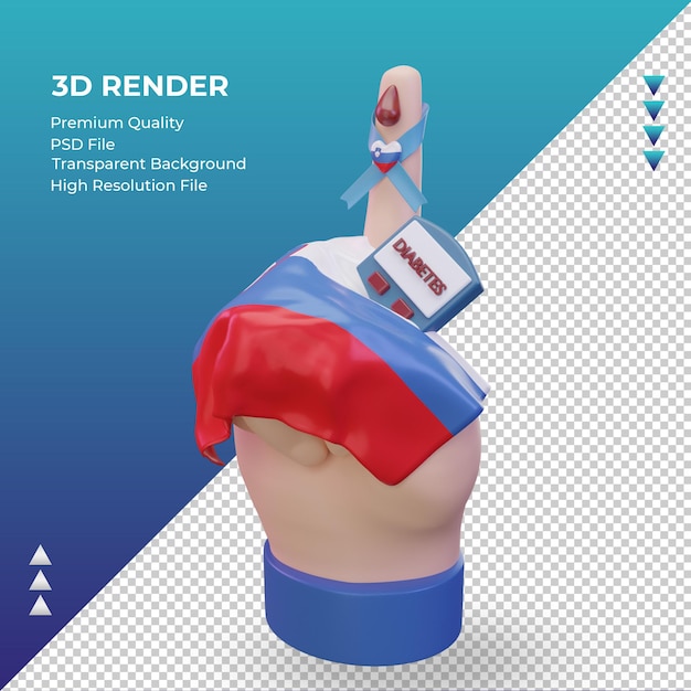 3d Dzień Cukrzycy W Słowenii Renderujący Prawy Widok