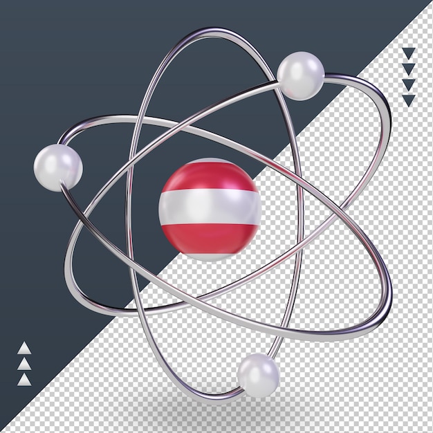 3d Dzień Nauki Austria Flaga Renderowania Prawy Widok