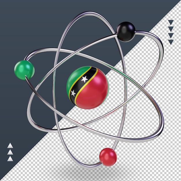 PSD 3d dzień nauki flaga st kitts i nevis renderująca prawy widok