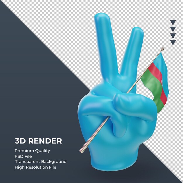 3d Dzień Pokoju Flaga Azerbejdżanu Renderujący Lewy Widok