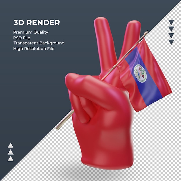 3d Dzień Pokoju Flaga Belize Renderująca Prawy Widok