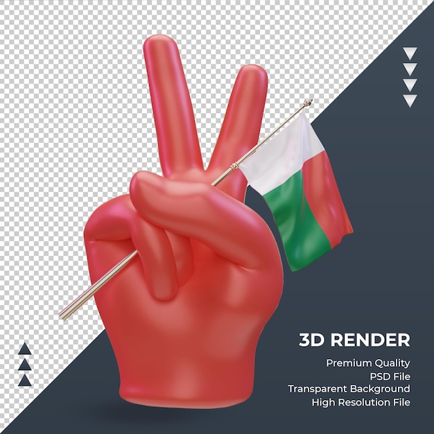 3d Dzień Pokoju Flaga Madagaskaru Renderująca Widok Z Przodu