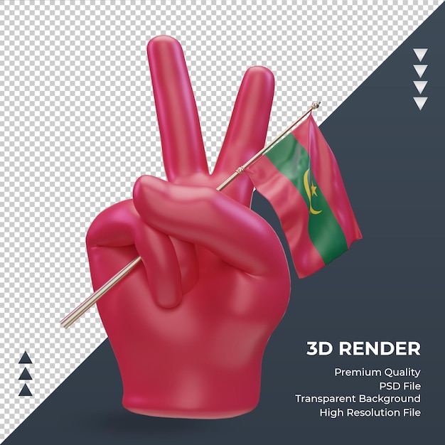 3d Dzień Pokoju Flaga Mauretanii Renderujący Widok Z Przodu