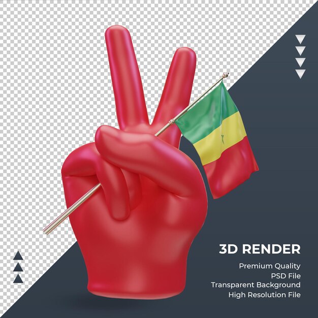 3d Dzień Pokoju Flaga Senegalu Renderująca Widok Z Przodu