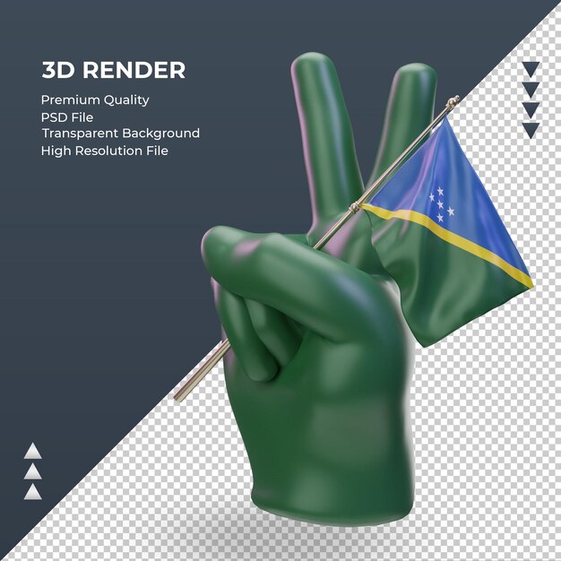 3d Dzień Pokoju Flaga Wysp Salomona Renderujący Prawy Widok