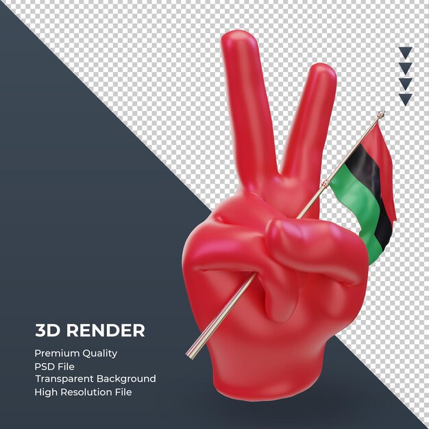 3d Dzień Pokoju Libia Flaga Renderująca Lewy Widok