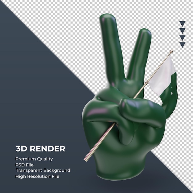 3d Dzień Pokoju Pakistan Flaga Renderowania Lewy Widok