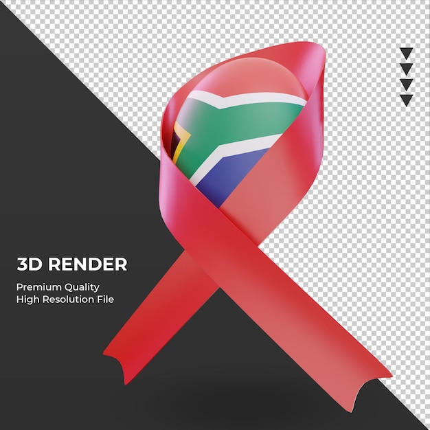 PSD 3d dzień pomocy flagi republiki południowej afryki renderujący prawy widok