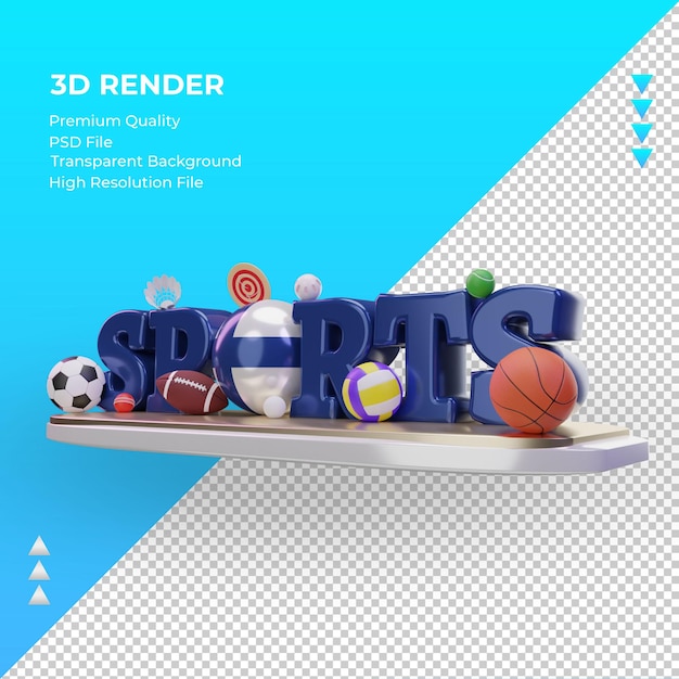 3d Dzień Sportu Flaga Finlandii Renderujący Prawy Widok