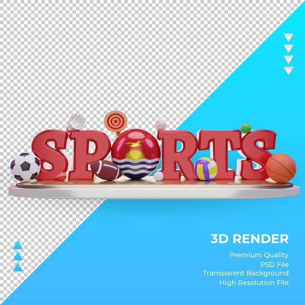 3d Dzień Sportu Flaga Kiribati Renderująca Widok Z Przodu