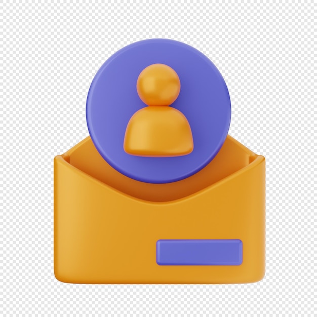 3d e-mail bericht envelop icon illustratie render