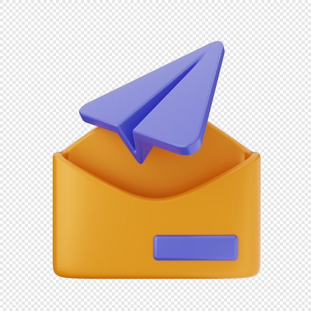 PSD 3d e-mail bericht envelop icon illustratie render