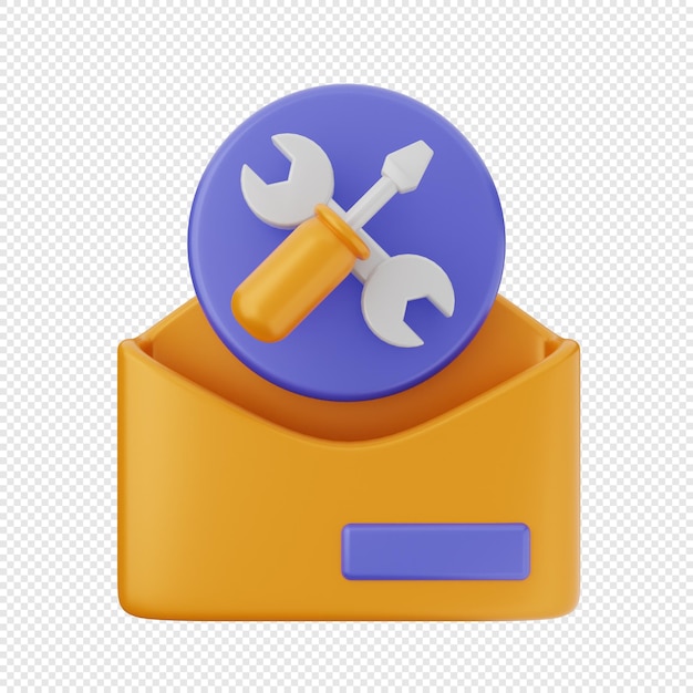 PSD 3d e-mail bericht envelop icon illustratie render