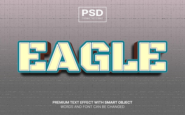 PSD 3d eagle editable text effect
