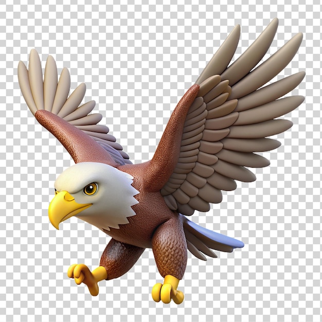 PSD 3d eagle on transparent background