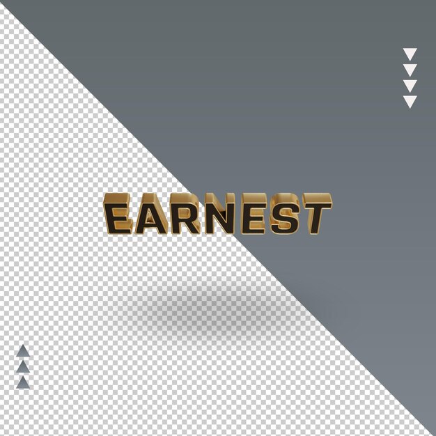 PSD 3d earnest black gold icon rendering top view