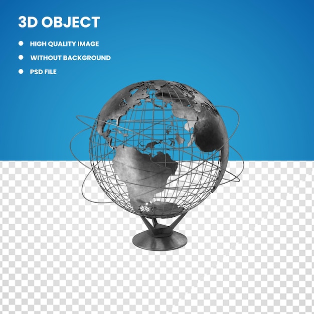 PSD globo terrestre 3d