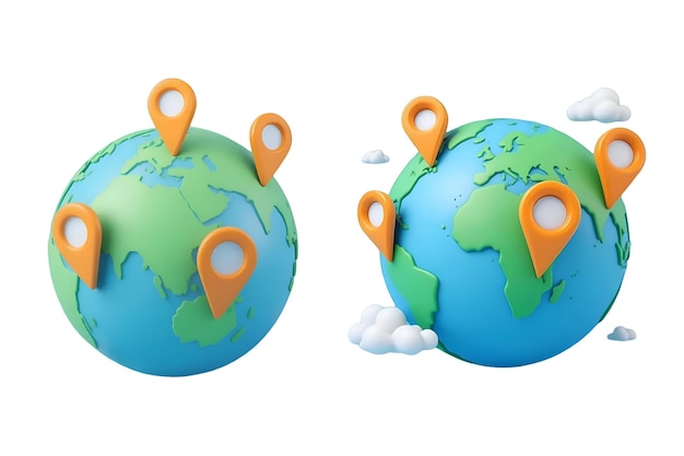 3D Earth with Location Pins