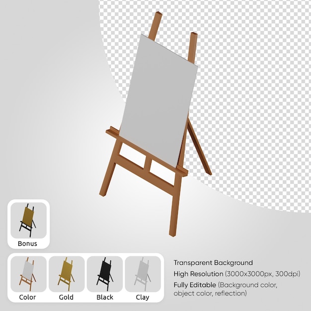 PSD 3d easel