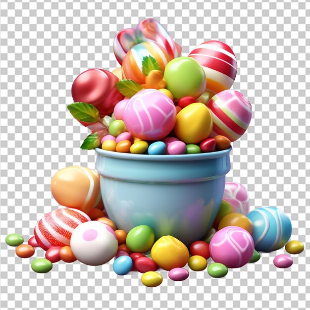 3d easter candy in bowl