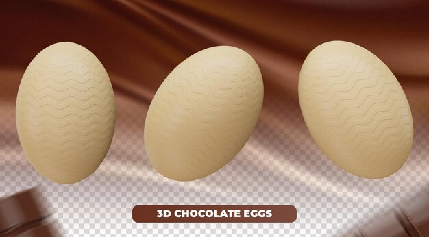 3d easter chocolate eggs for composition