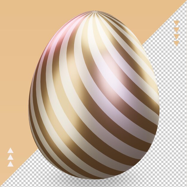 PSD 3d uovo di pasqua icona di pasqua rendering vista a destra