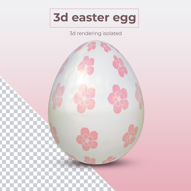 A 3d easter egg is shown with a pink flower pattern.