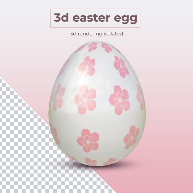 A 3d easter egg is shown with a pink flower pattern.