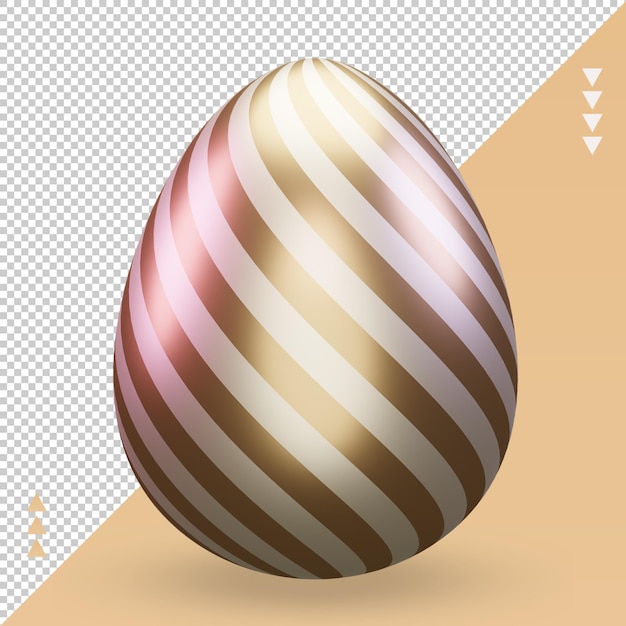 PSD 3d easter egg wielkanoc ikona renderowania widok z przodu