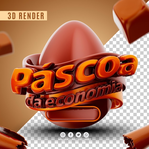 3D EASTER LOGO FOR BUSINESSES AND SUPERMARKETS PREMIUM PSD