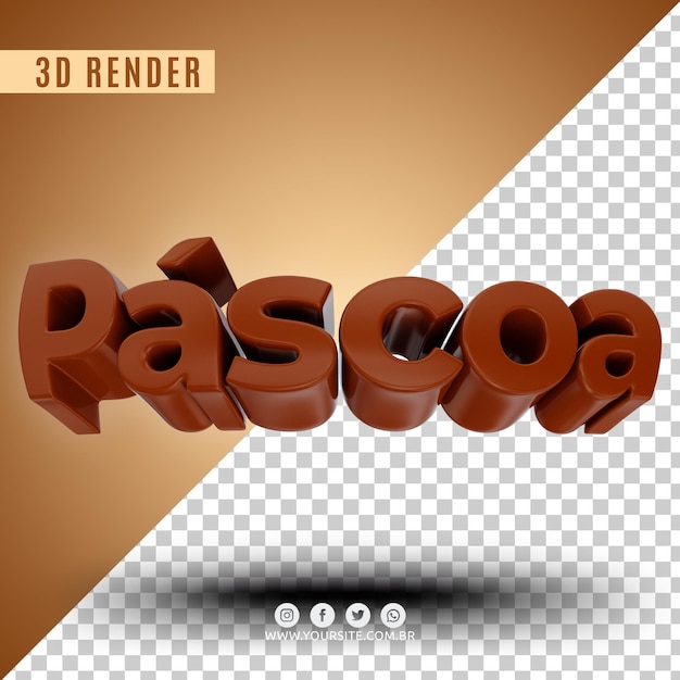 PSD logo 3d di pasqua per aziende premium psd