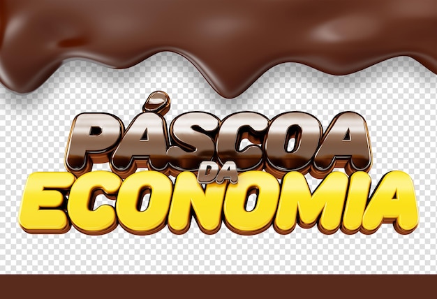 3d easter logo with melted chocolate texture pascoa in brazil