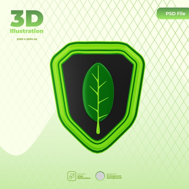 3D 에코 케어 아이콘 그림