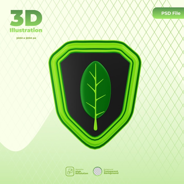 PSD 3d eco care icon illustration