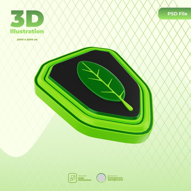 PSD 3d eco zorg pictogram illustratie