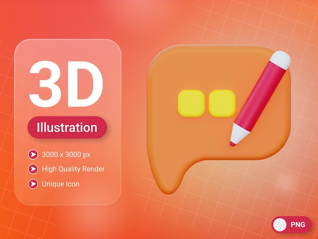 3d edit message icon