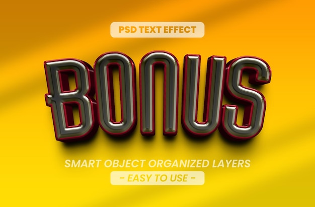 3d editable bonus text effect title graphic style