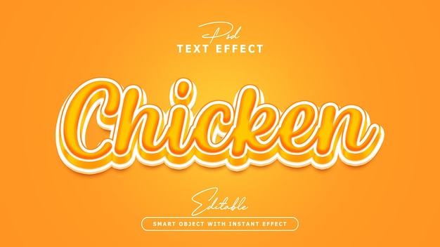 3d editable chicken text effect