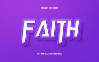 3d editable faith text effect style